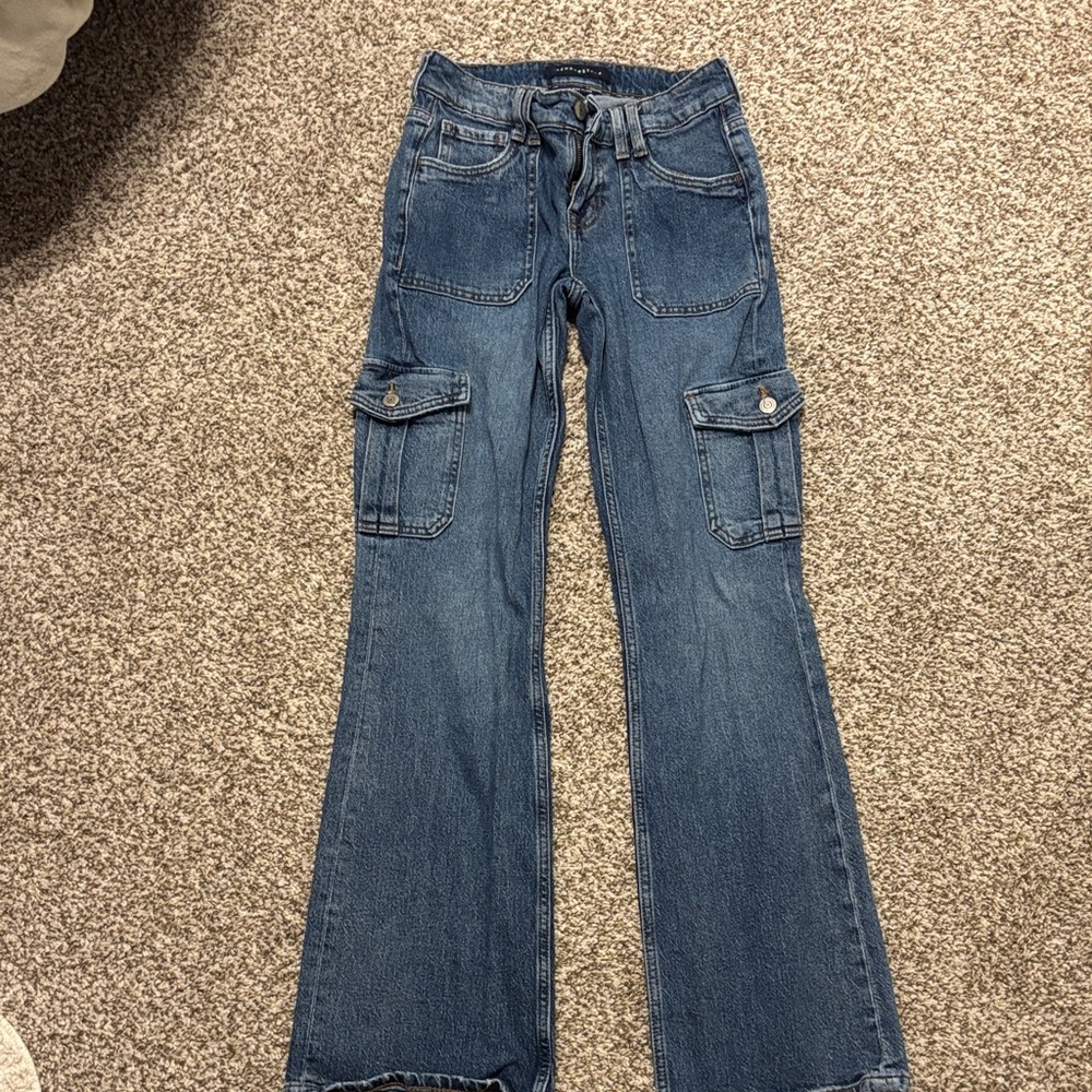 Aeropostale Blue Cargo Flare Jeans